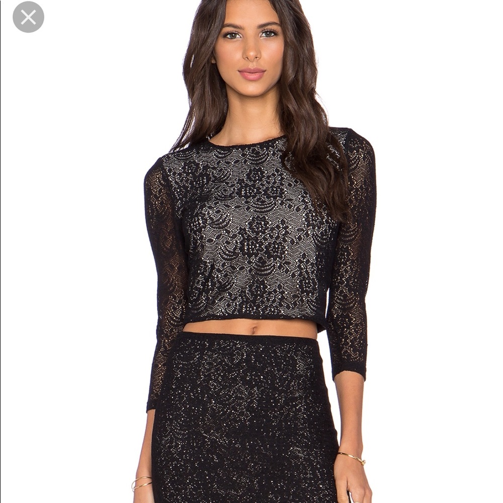 Alice Olivia Black Lace Corp top -S/P